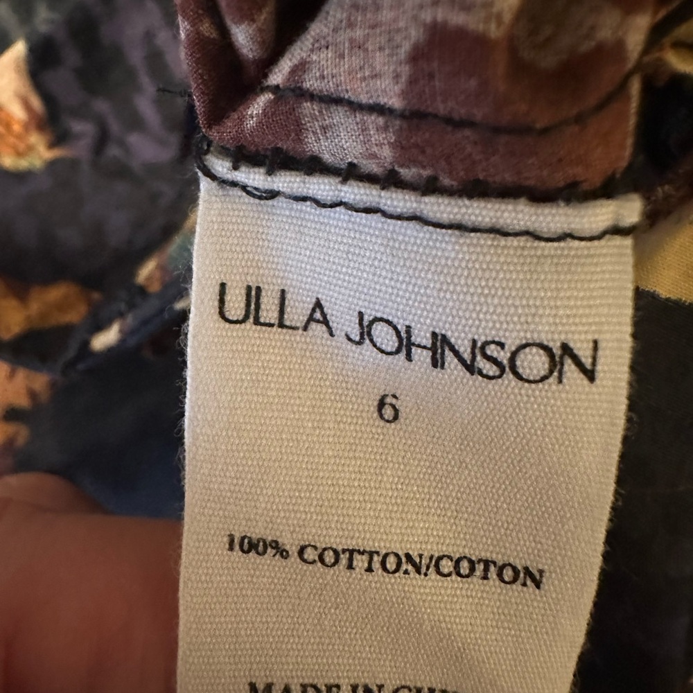 Ulla Johnson Floral Ruffle Maxi Skirt — Navy, Cream, Rust - Picture 5 of 6